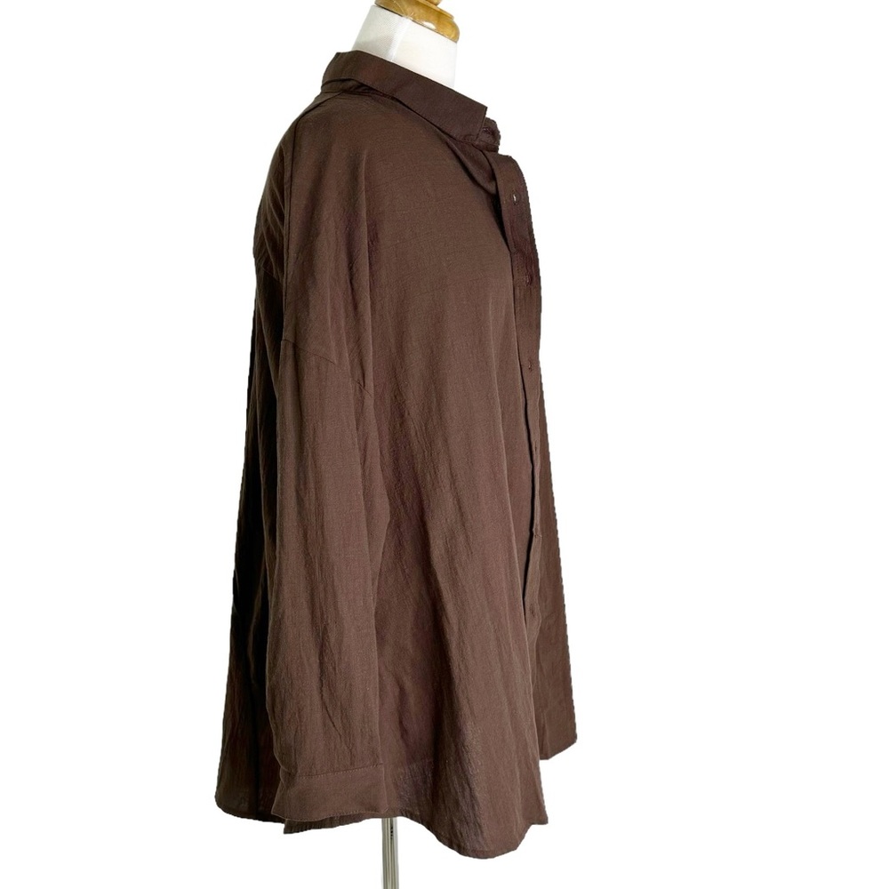 Cotton On Body Organic Cotton Swim Cover Up Beach Shirt Chocolate Size S NWT - Picture 7 of 13